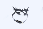 Leren masker met vlammenpatroon