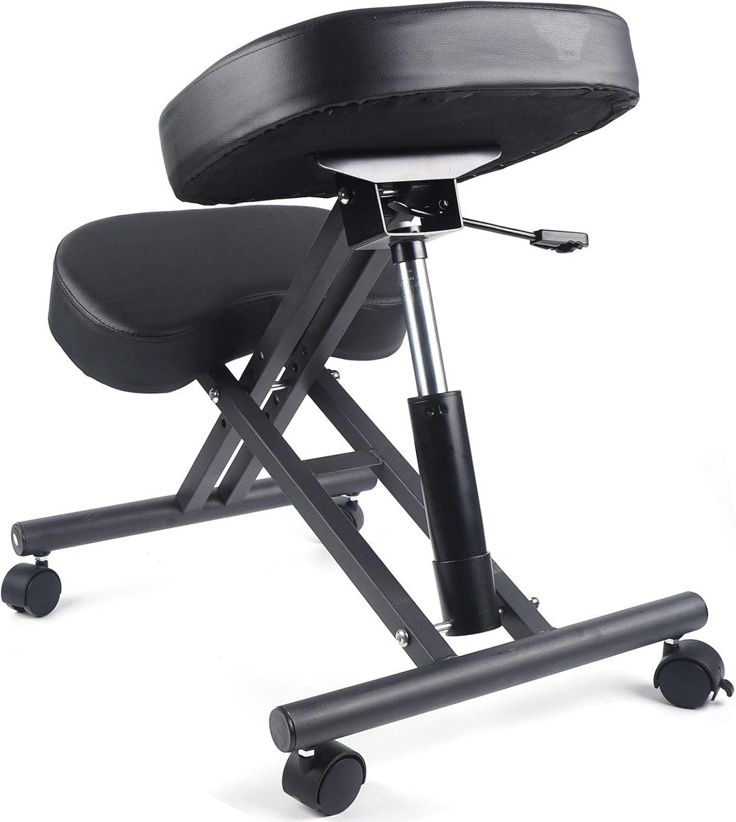 Ergonomische kniestoel op wielen – Zwart – productfoto 14
