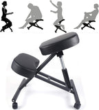 Ergonomische kniestoel op wielen – Zwart – productfoto 13