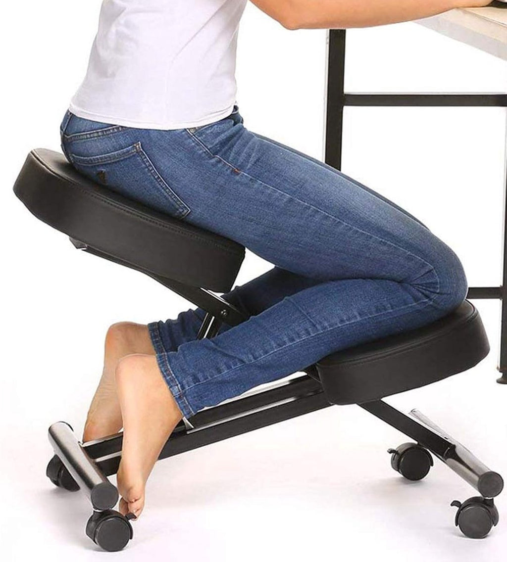 Ergonomische kniestoel op wielen – Zwart – productfoto 12