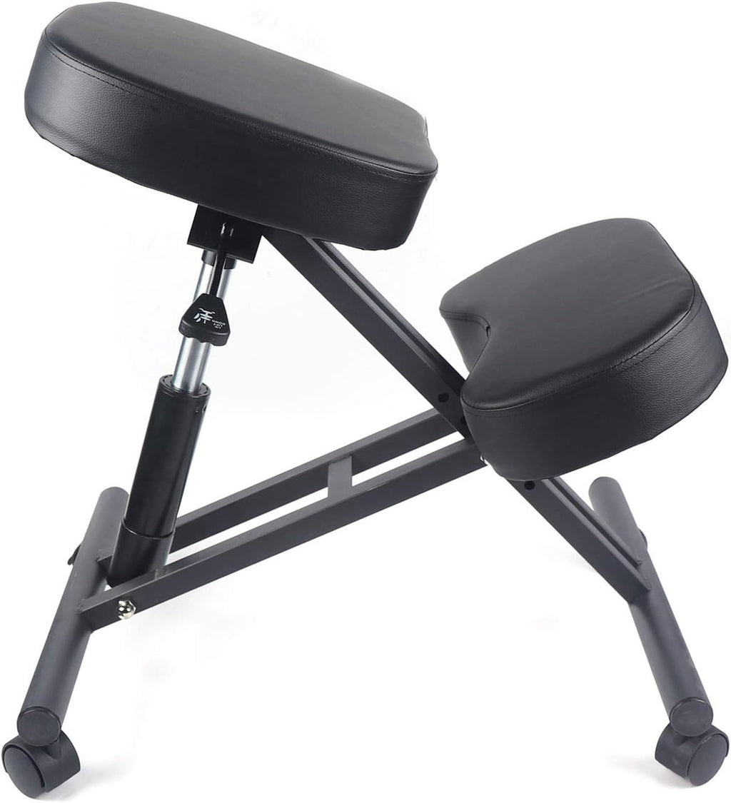 Ergonomische kniestoel op wielen – Zwart – productfoto 15