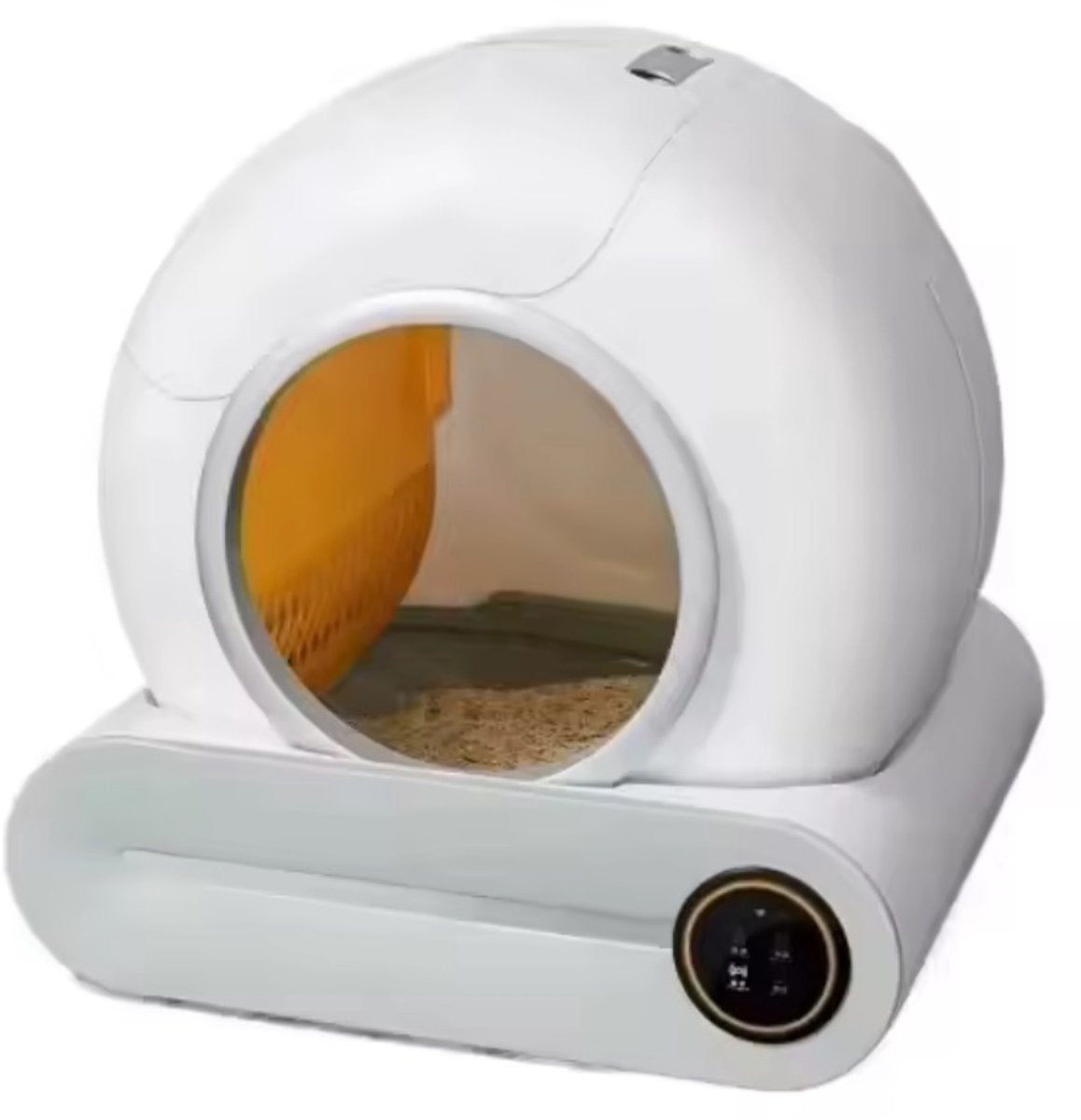 Gesloten kattentoilet – Wit en grijs – productfoto 3