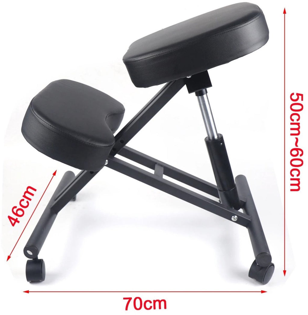 Ergonomische kniestoel op wielen – Zwart – productfoto 4