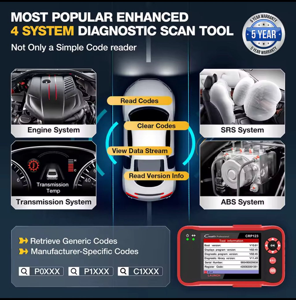Launch Creader CRP123E V2.0 OBD2-uitleesapparaat – productfoto 2