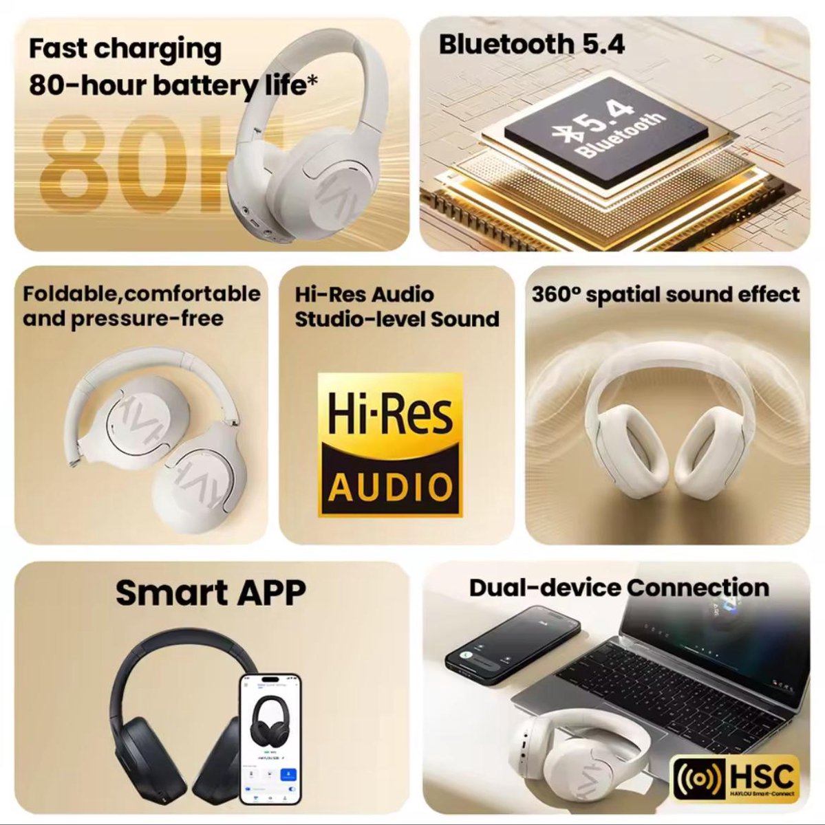 Over-ear hoofdtelefoon – Zwart – productfoto 2