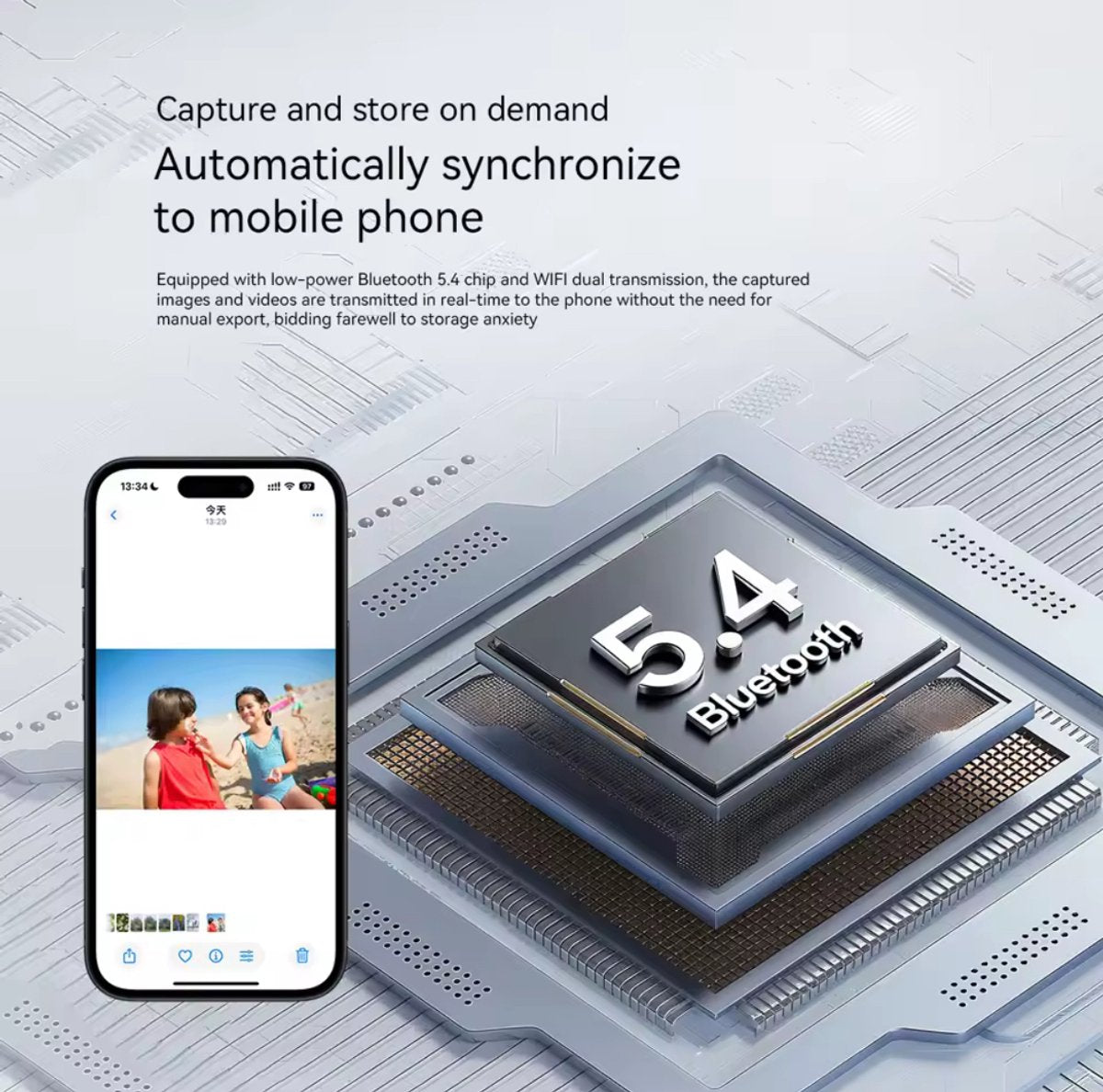 Slimme bril met camera en Bluetooth – Zwart – productfoto 5