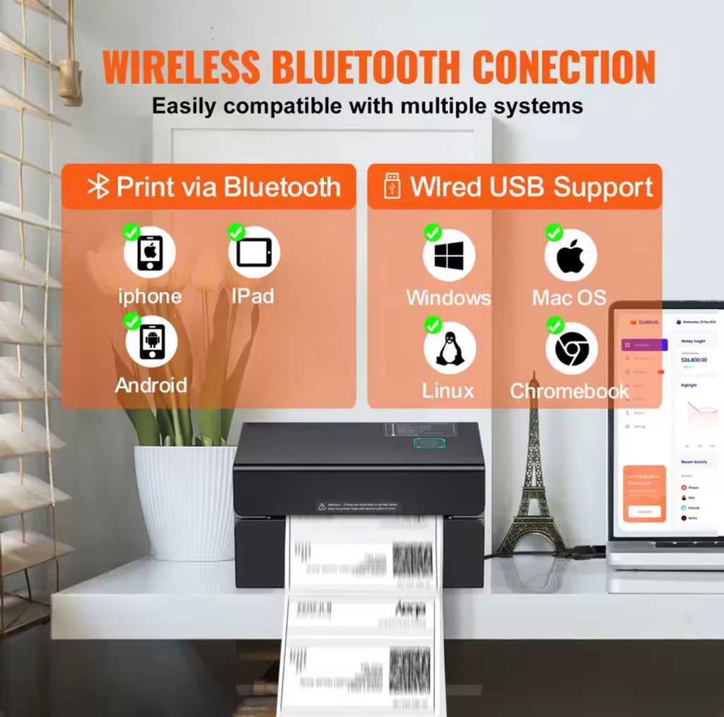 Thermische labelprinter met Bluetooth – productfoto 3