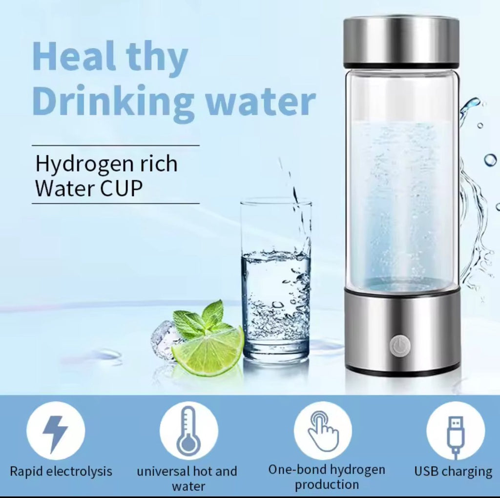 Waterstofwaterfles – 450 ml – Zilverkleurig – productfoto 4