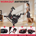 Indoor fitnessfiets – Zwart en rood – productfoto 3