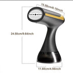 Handheld kledingstomer – Zwart en goudkleurig – productfoto 2