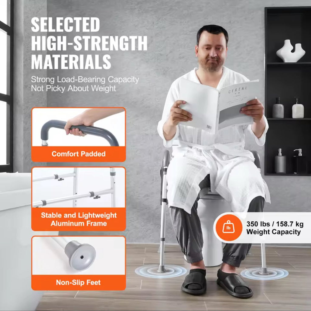 Verhoogde toiletstoel met armleuningen – Verstelbaar – productfoto 3