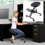 Ergonomische kniestoel op wielen – Zwart – productfoto 9