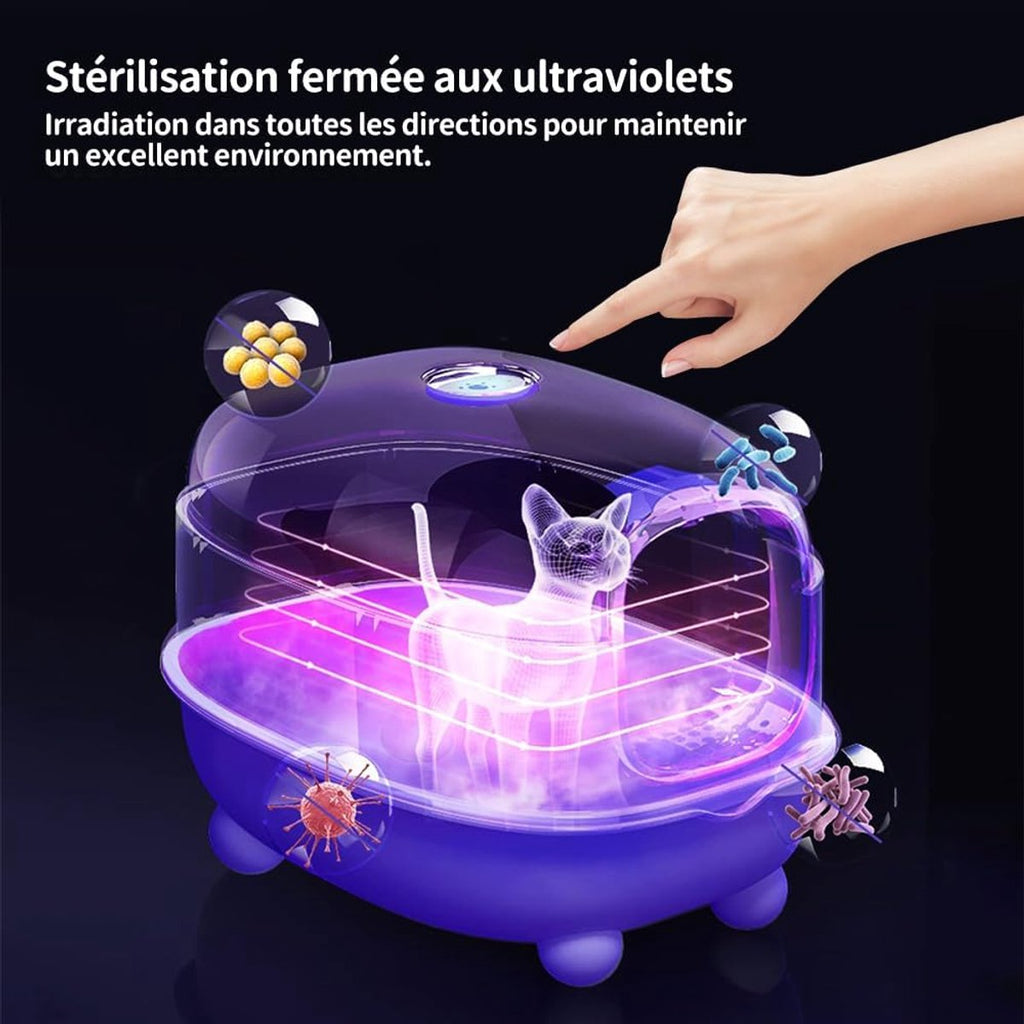 Gesloten kattenbak met rooster – Grijs – productfoto 10