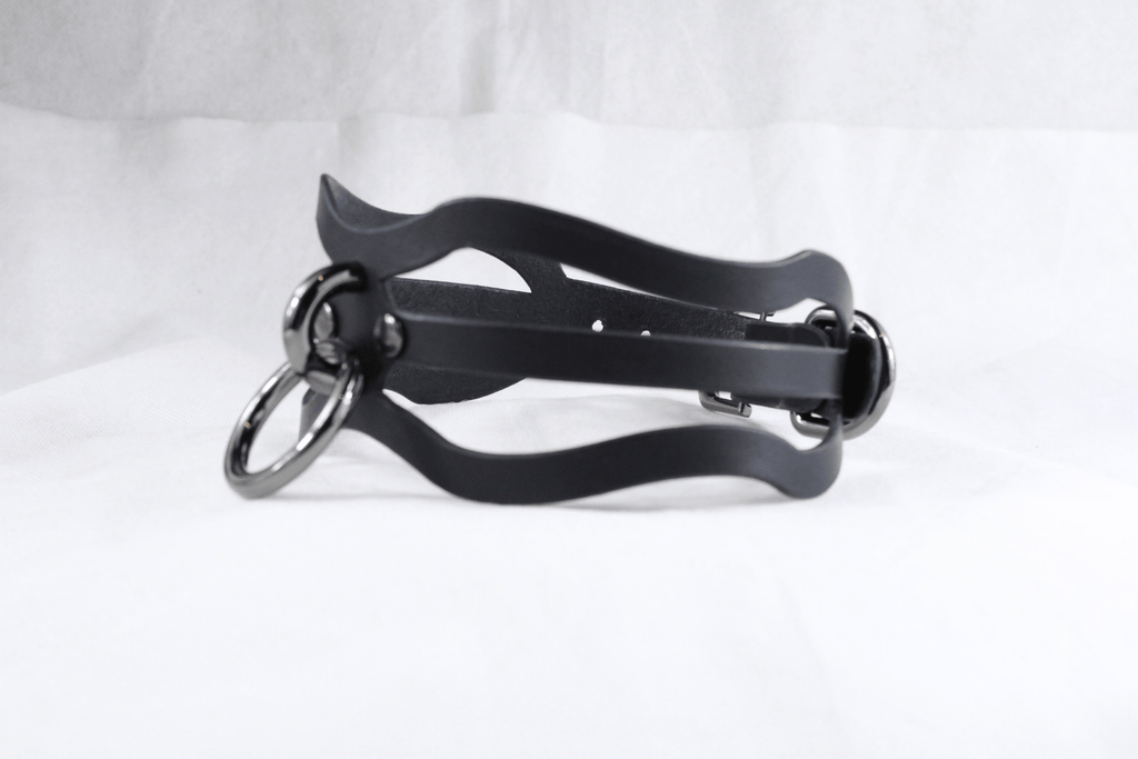BDSM Collar Triple Wave Leather Choker with O Ring
