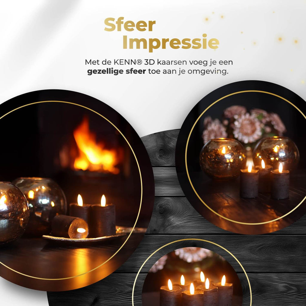 Productfoto: KENN LED Stompkaarsen – Set van 6 – Zwart (Timer)
