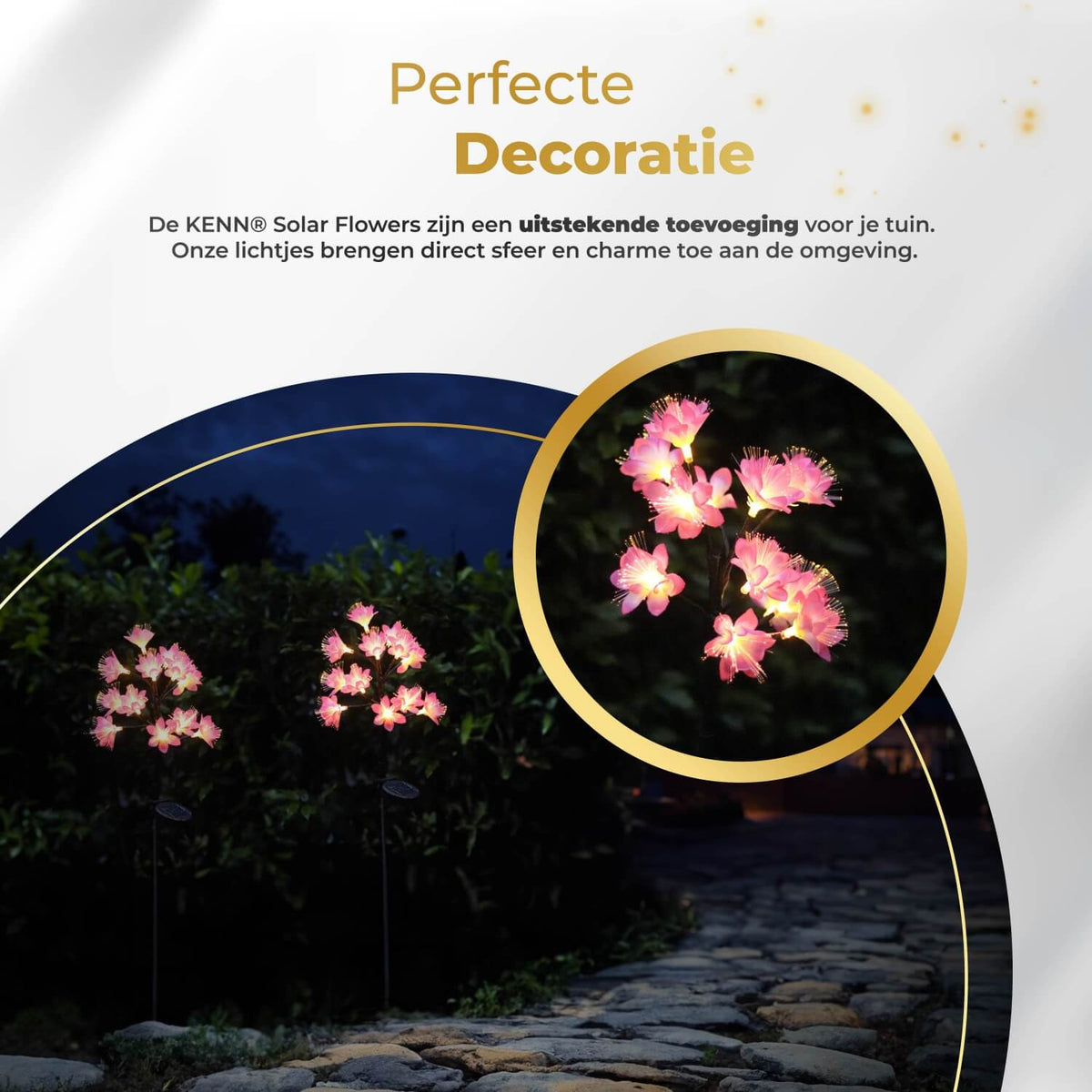 KENN® Solar Bloemenverlichting – Set van 2 – Roze