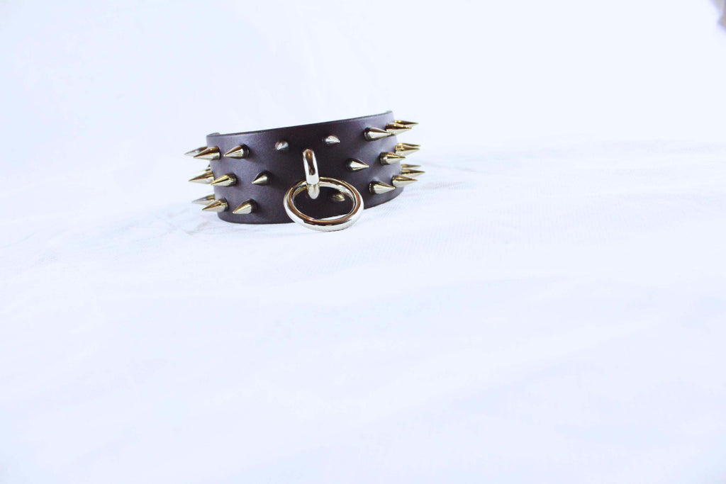 Leren halsband met spikes – Herenmodel