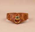 Productfoto: Leren choker met metalen ring – Puntvormig model