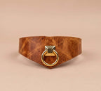 Productfoto: Leren choker met metalen ring – Puntvormig model