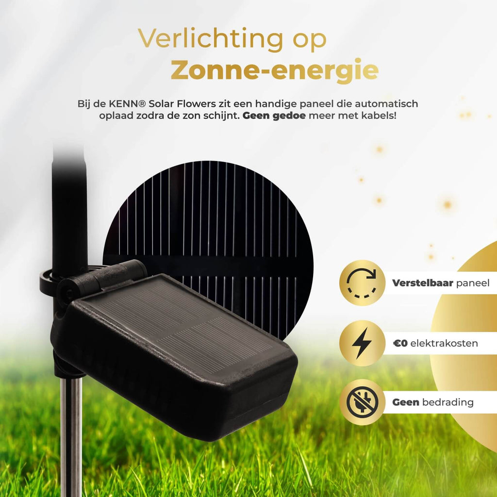 KENN® Solar Bloemenverlichting – Set van 2 – Roze