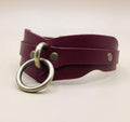 Productfoto: Leren halsband met dubbele band en O-ring