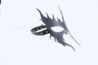 Leren masker met vlammenpatroon