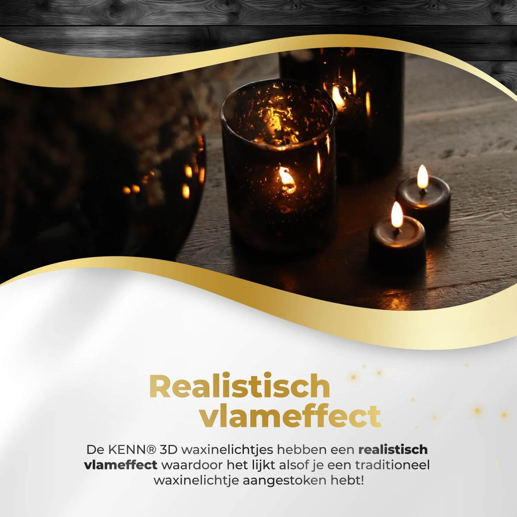 Productfoto: KENN LED Waxinelichtjes – Set van 10 – Zwart