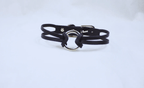 Productfoto: Minimalistische leren halsband – Dubbele band