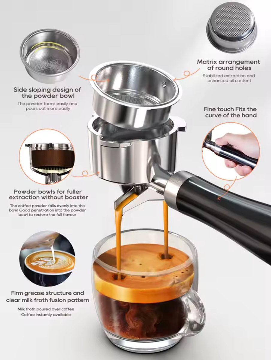 Halfautomatische espressomachine met stoompijp – productfoto 5