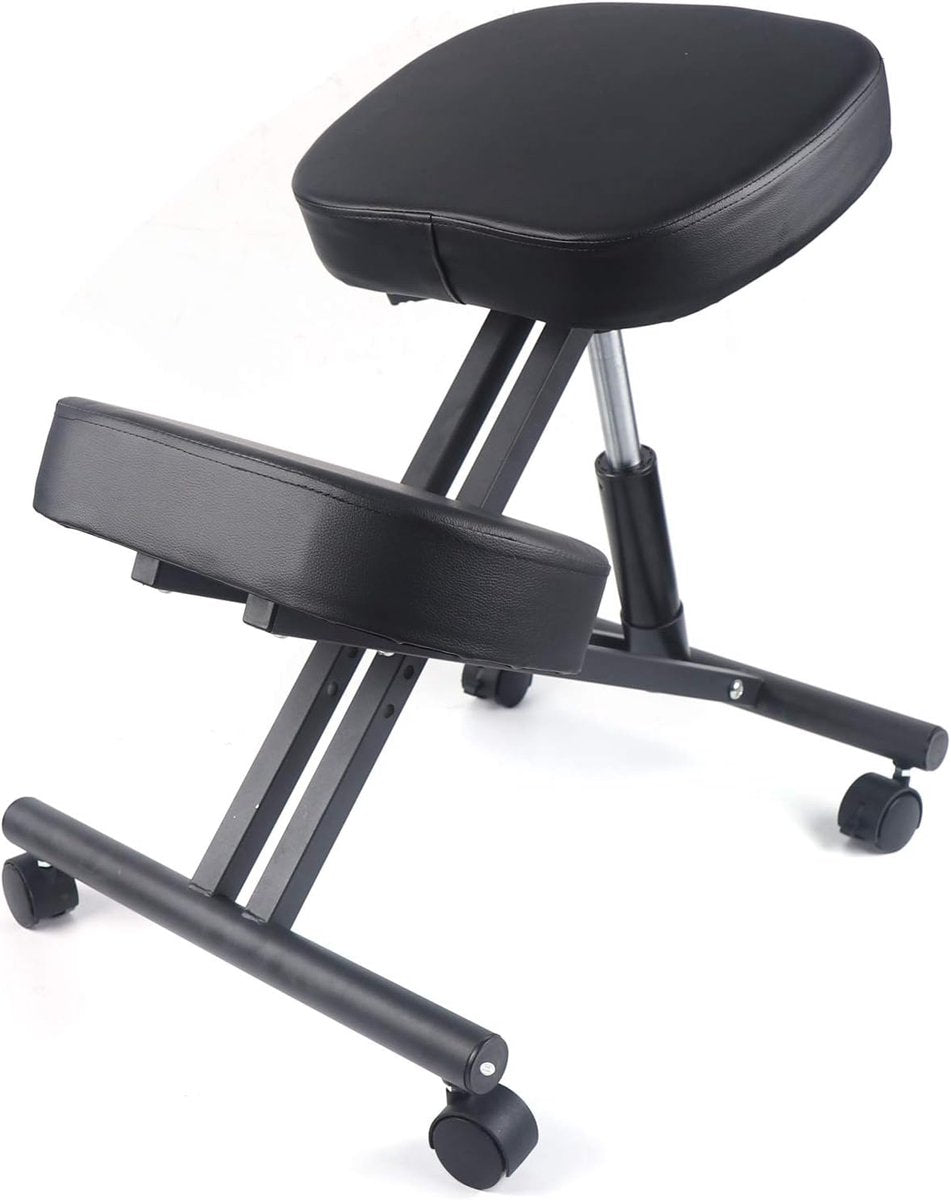 Ergonomische kniestoel op wielen – Zwart – productfoto 16