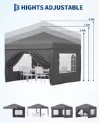 Opvouwbare partytent met vier zijwanden – 3 × 3 meter – productfoto 2