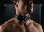 Leren halsband met spikes – Herenmodel