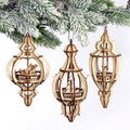 Productfoto: Houten kerstboomhangers bouwpakket – set van 3 Happy Holidays