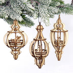 Productfoto: Houten kerstboomhangers bouwpakket – set van 3 Happy Holidays