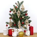 Houten kerstboomhangers bouwpakket – set van 3 | Happy Holidays