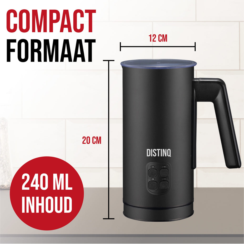 DistinQ elektrische melkopschuimer 4-in-1 – Zwart