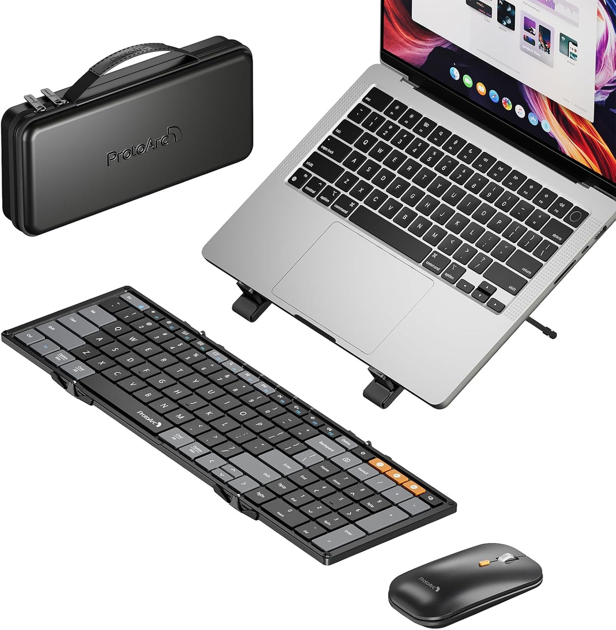 Remodius werkplekset met toetsenbord, muis en laptopstandaard