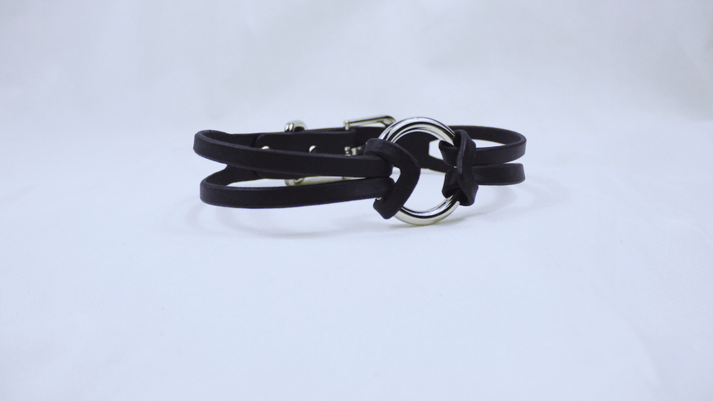 Minimalistische leren halsband – Dubbele band