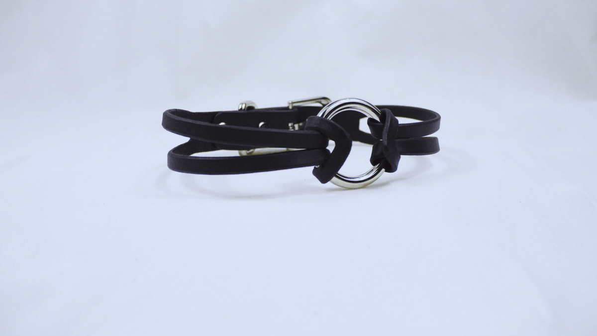 Minimalistische leren halsband – Dubbele band