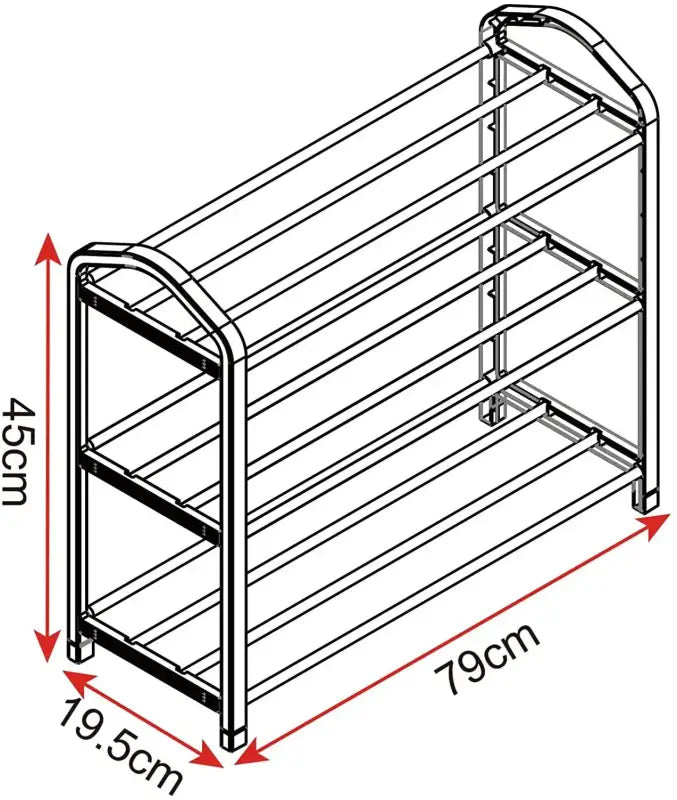 BukkitBow - Schoenenrek Organizer - Lichtgewicht en Stevig - Ruimtebesparend - 79x19,5x45cm