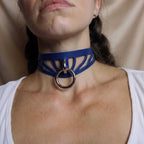 Smalle choker van Italiaans leer
