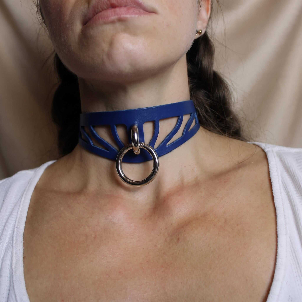 Smalle choker van Italiaans leer