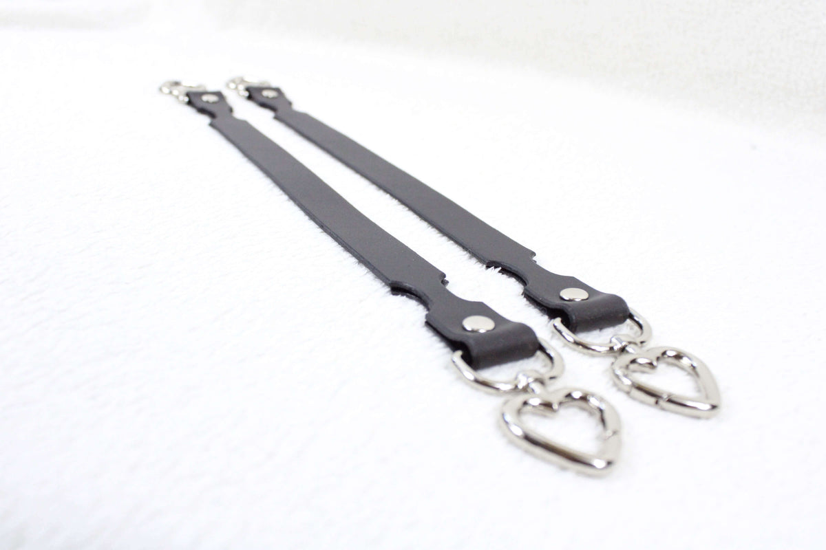 Leren verbindingsset met hartringen – Marble Mustard