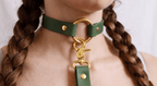 Productfoto: Leren halsband met lijn – O-ring