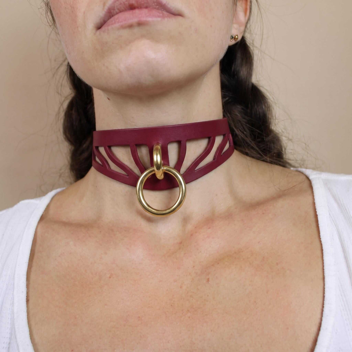 Productfoto: Smalle choker van Italiaans leer