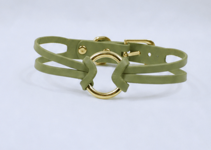 Minimalistische leren halsband – Dubbele band