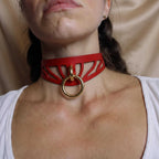 Smalle choker van Italiaans leer