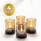 KENN® Glazen Waxinelichthouders – Set van 4 – Goud