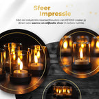 KENN® Glazen Waxinelichthouders – Set van 4 – Goud