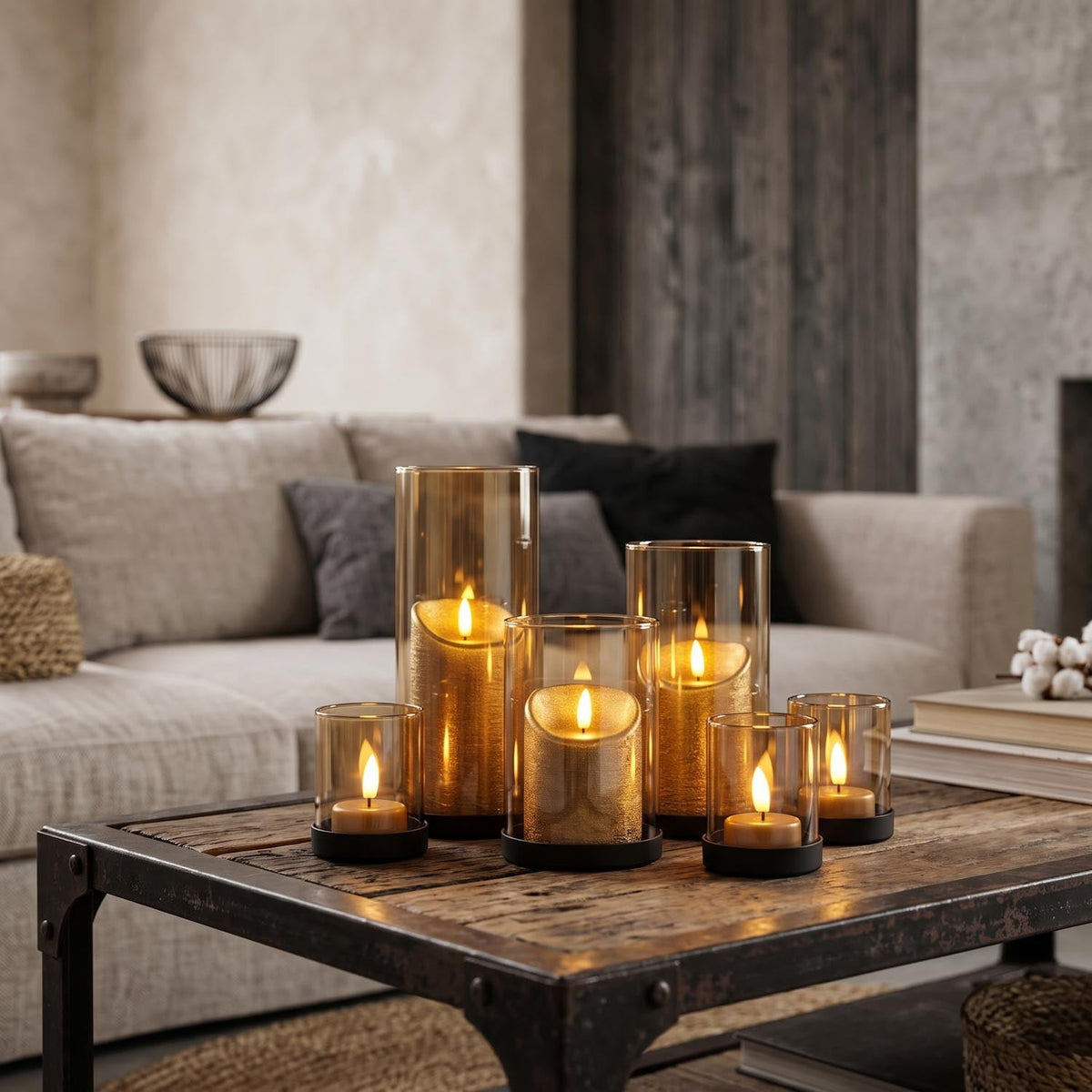 KENN® Glazen Waxinelichthouders – Set van 4 – Goud